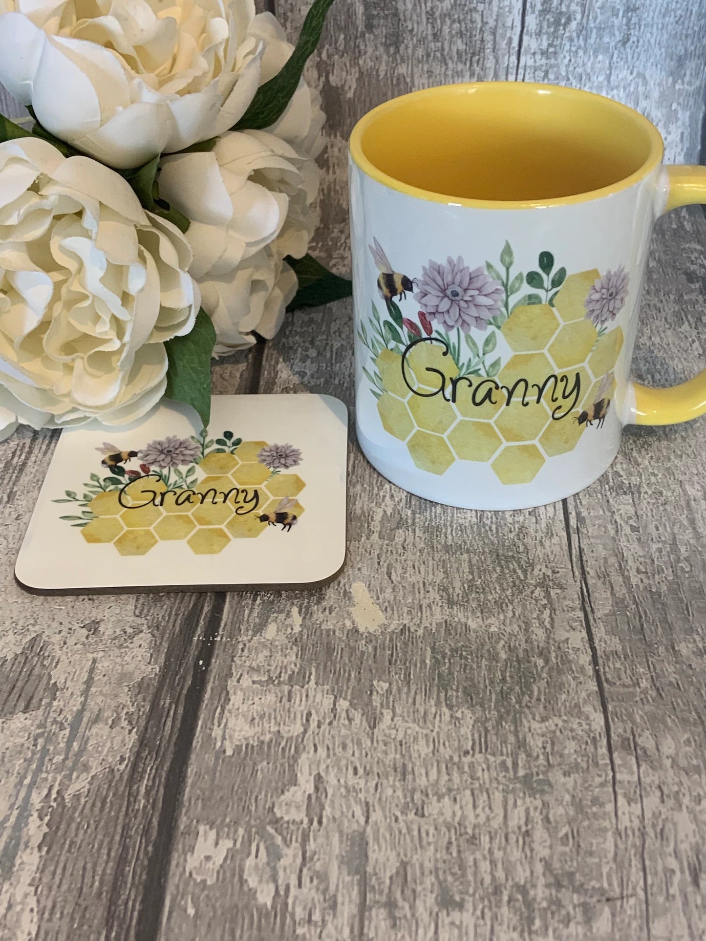 Bee & Honeycomb Personalised Mug