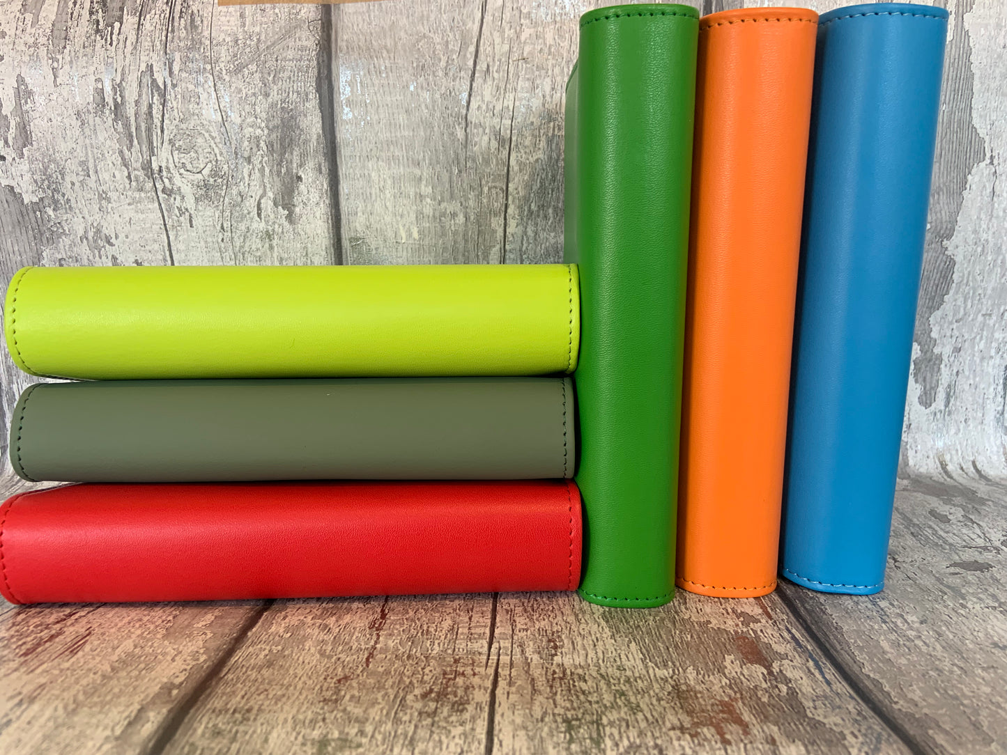 Personalised Budget Binder with Cash Wallets- Red, Orange, Bright Blue & Sage Green