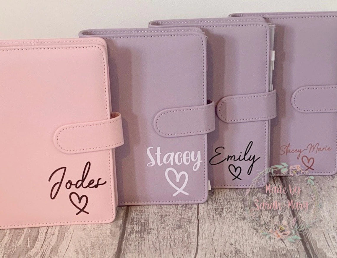 Personalised Budget Binder with Cash Wallets- Pastel Pink, Pastel Blue, Lilac, Yellow & White
