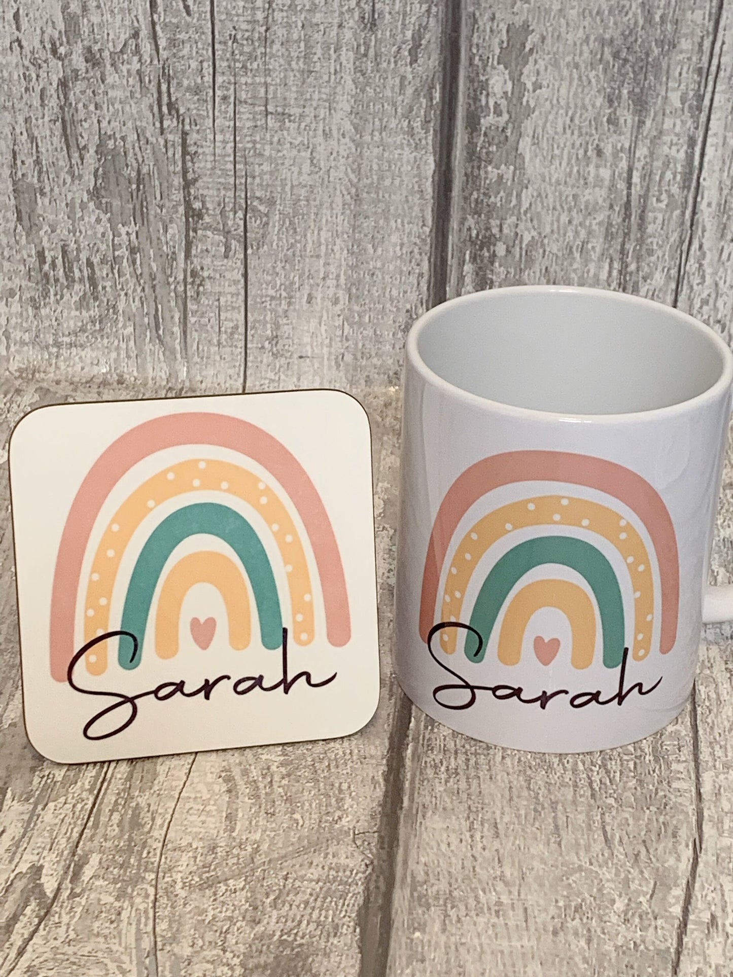 Personalised Rainbow Design Name Mug 110z