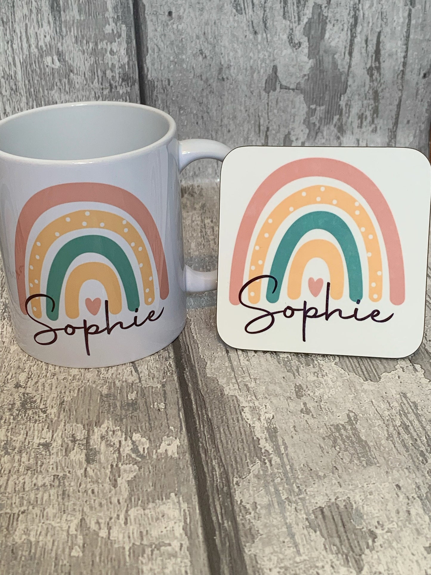 Personalised Rainbow Design Name Mug 110z