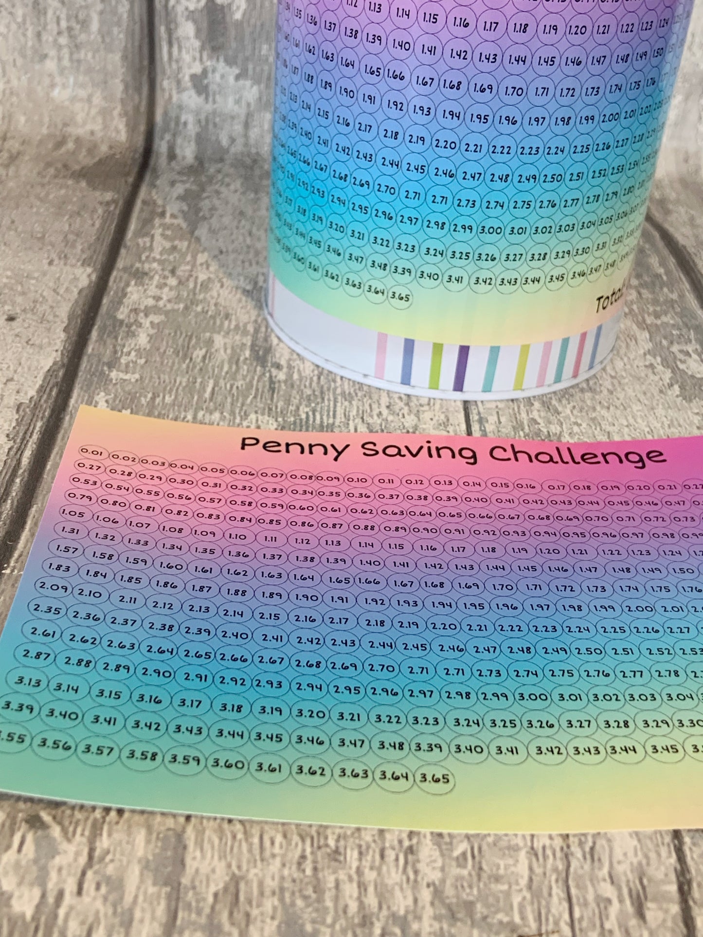 Rainbow Penny Saving Challenge Sticker