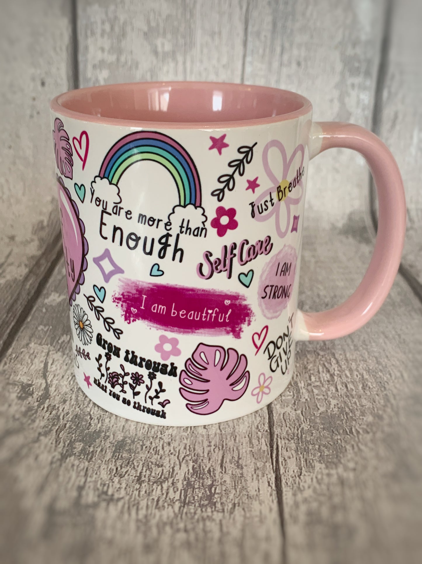 Pink Positivity Mug/Affirmations Mug