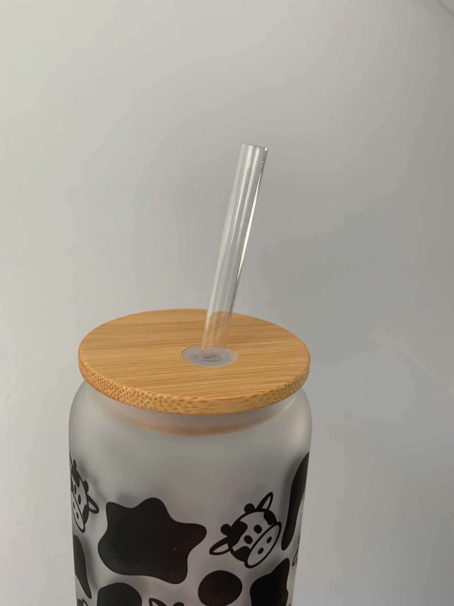 Cow Print Glass Cup 16oz