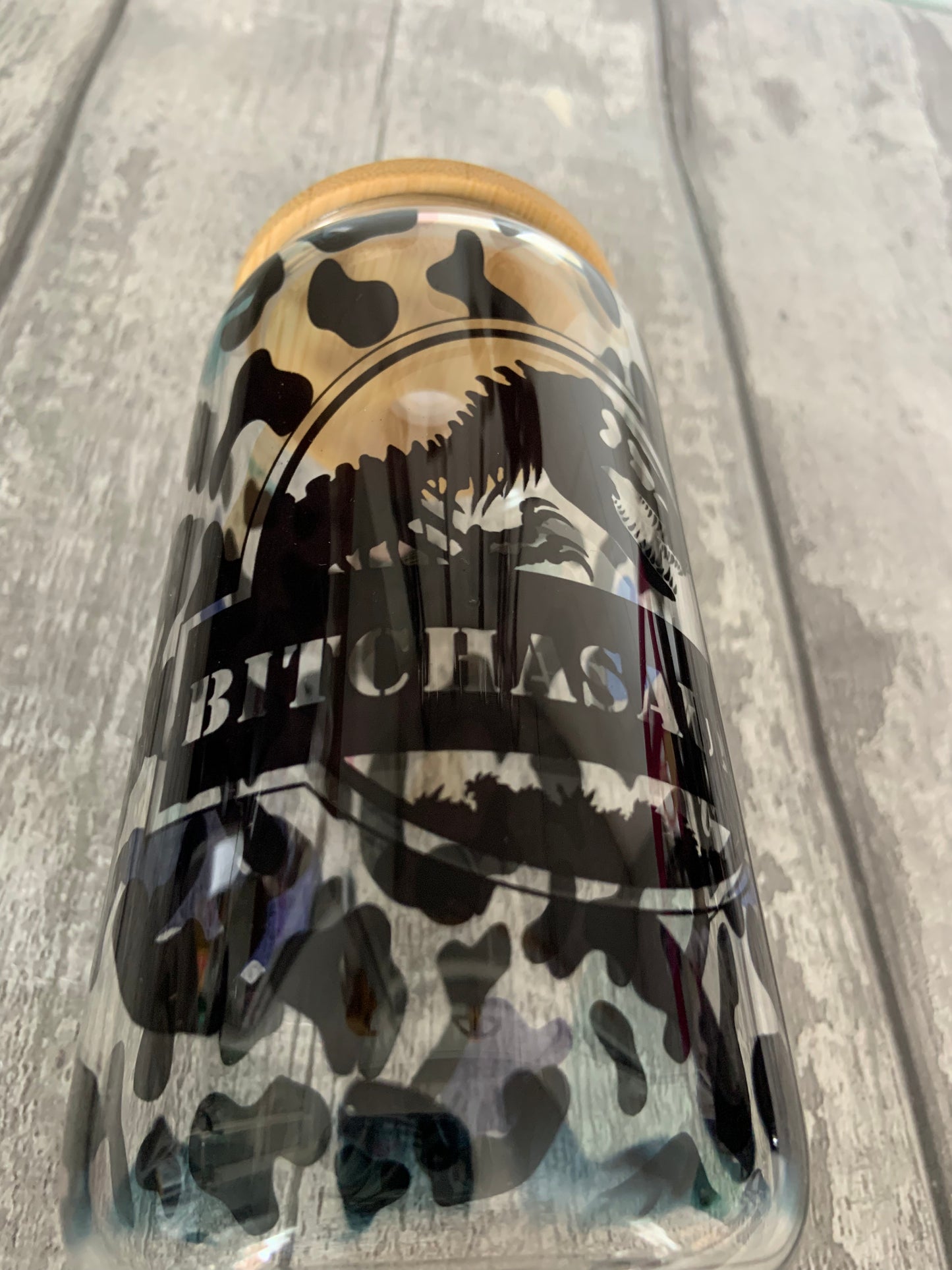 B*tchasaurus Glass Cup 16oz