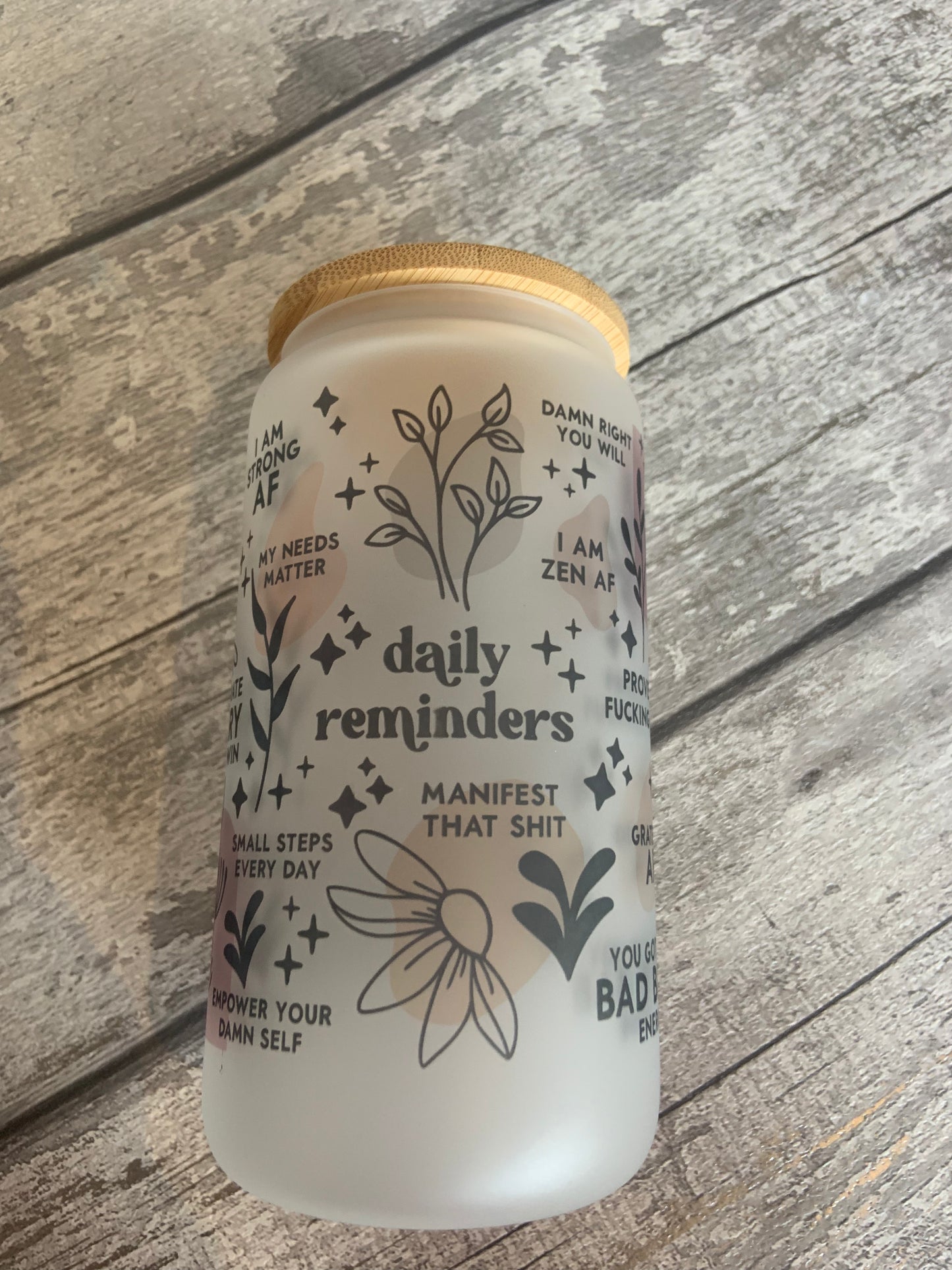 Sweary Affirmations Glass Cup