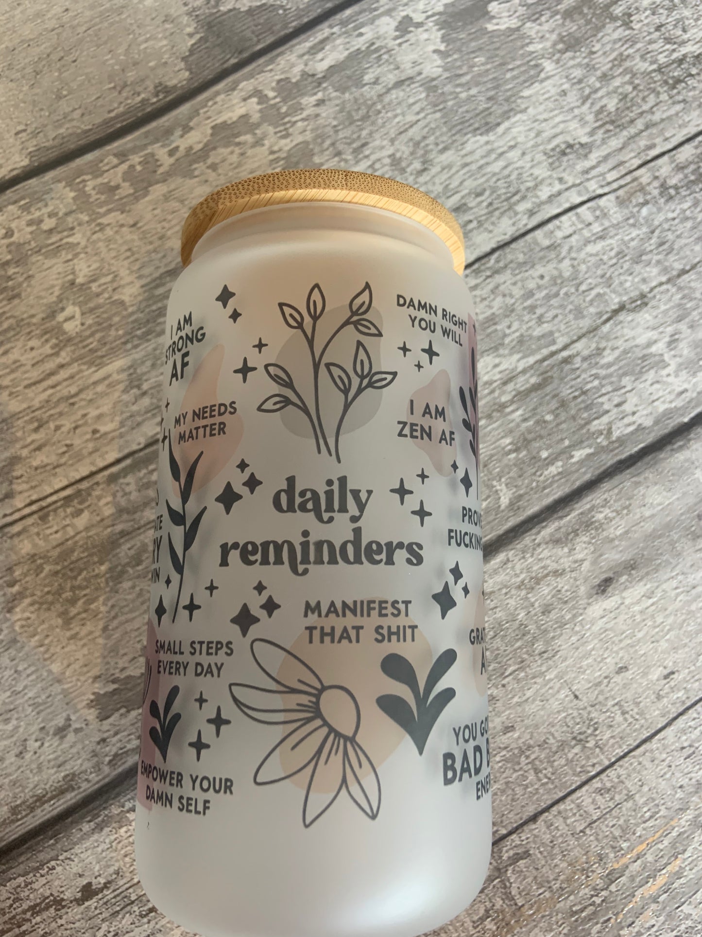 Sweary Affirmations Glass Cup
