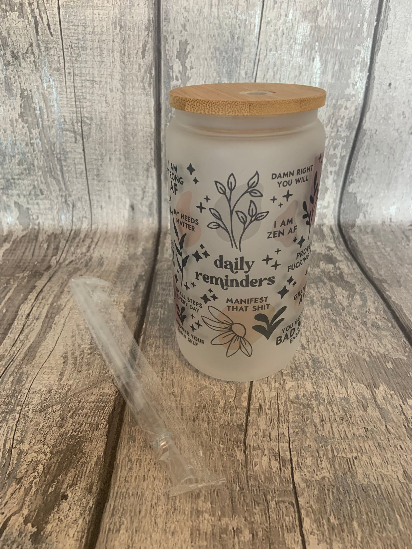 Sweary Affirmations Glass Cup