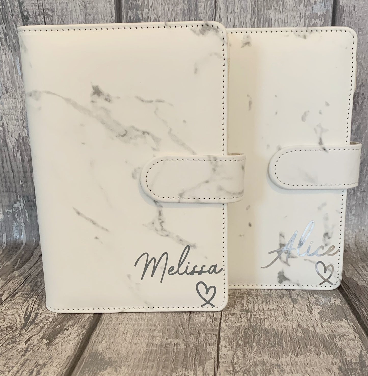 Personalised Marble Budget Binder with 5 Cash Wallets