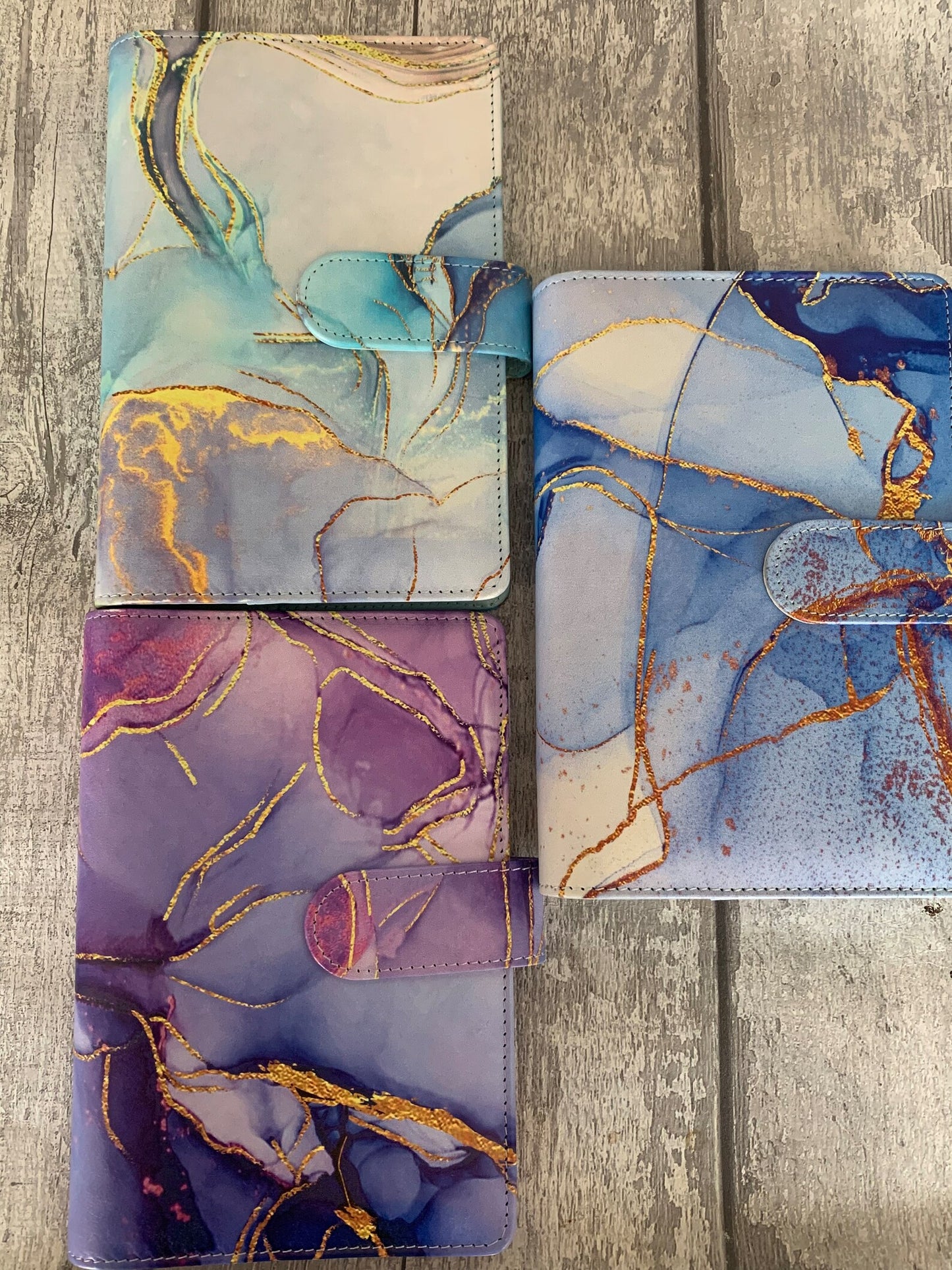 Personalised Bright Marble Budget Binder with 5 Cash Wallets