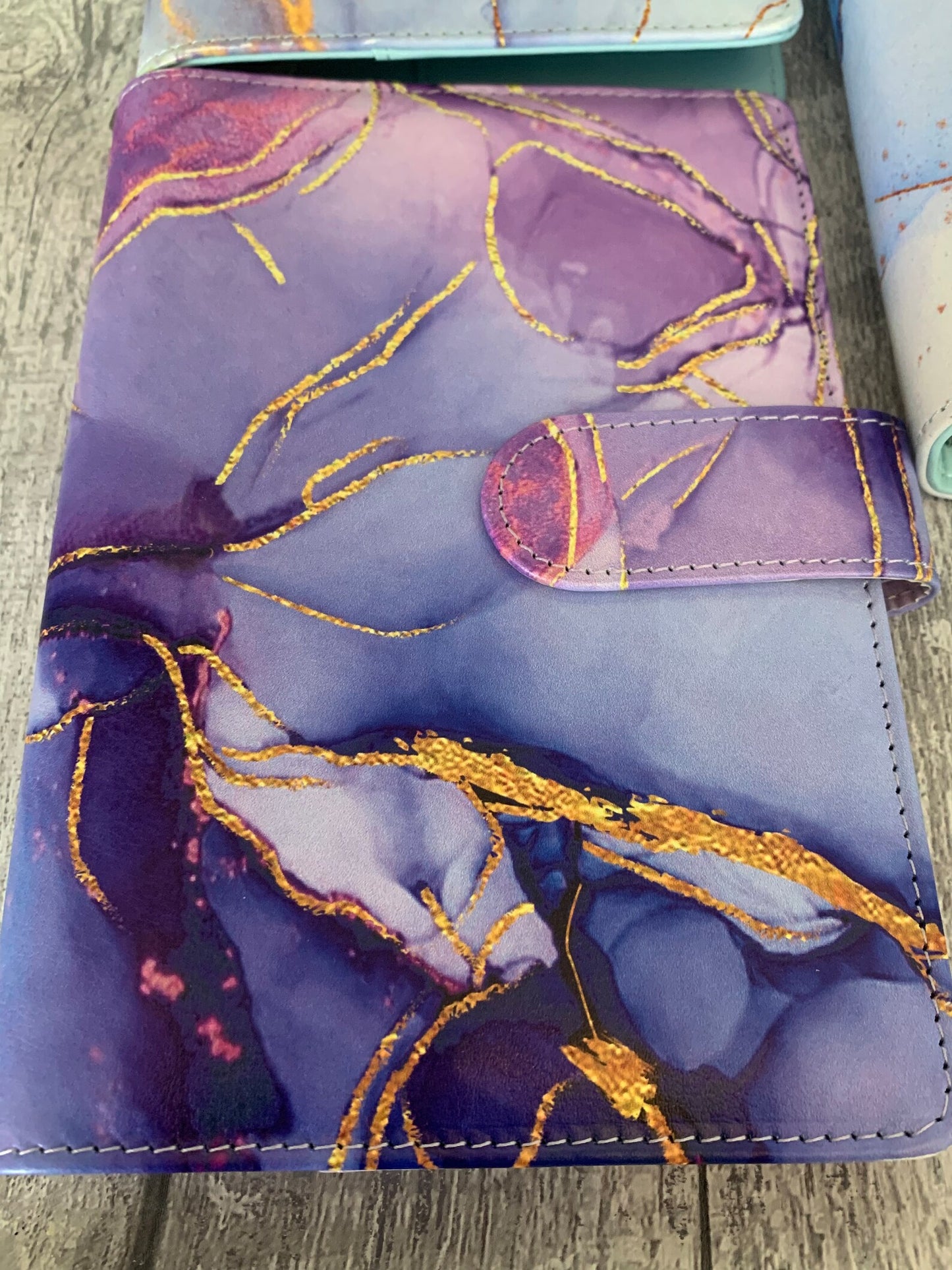 Personalised Bright Marble Budget Binder with 5 Cash Wallets