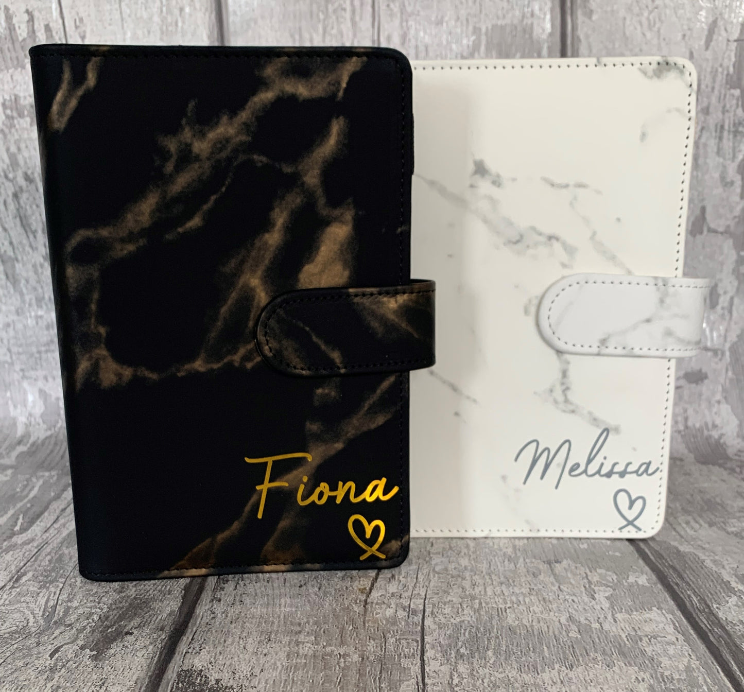 Personalised Marble Budget Binder with 5 Cash Wallets