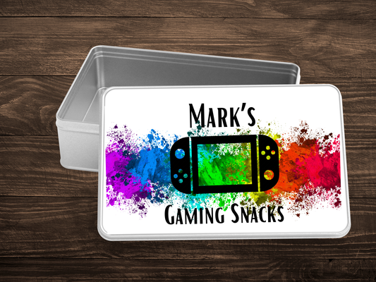 Personalised Gaming Snack Tin