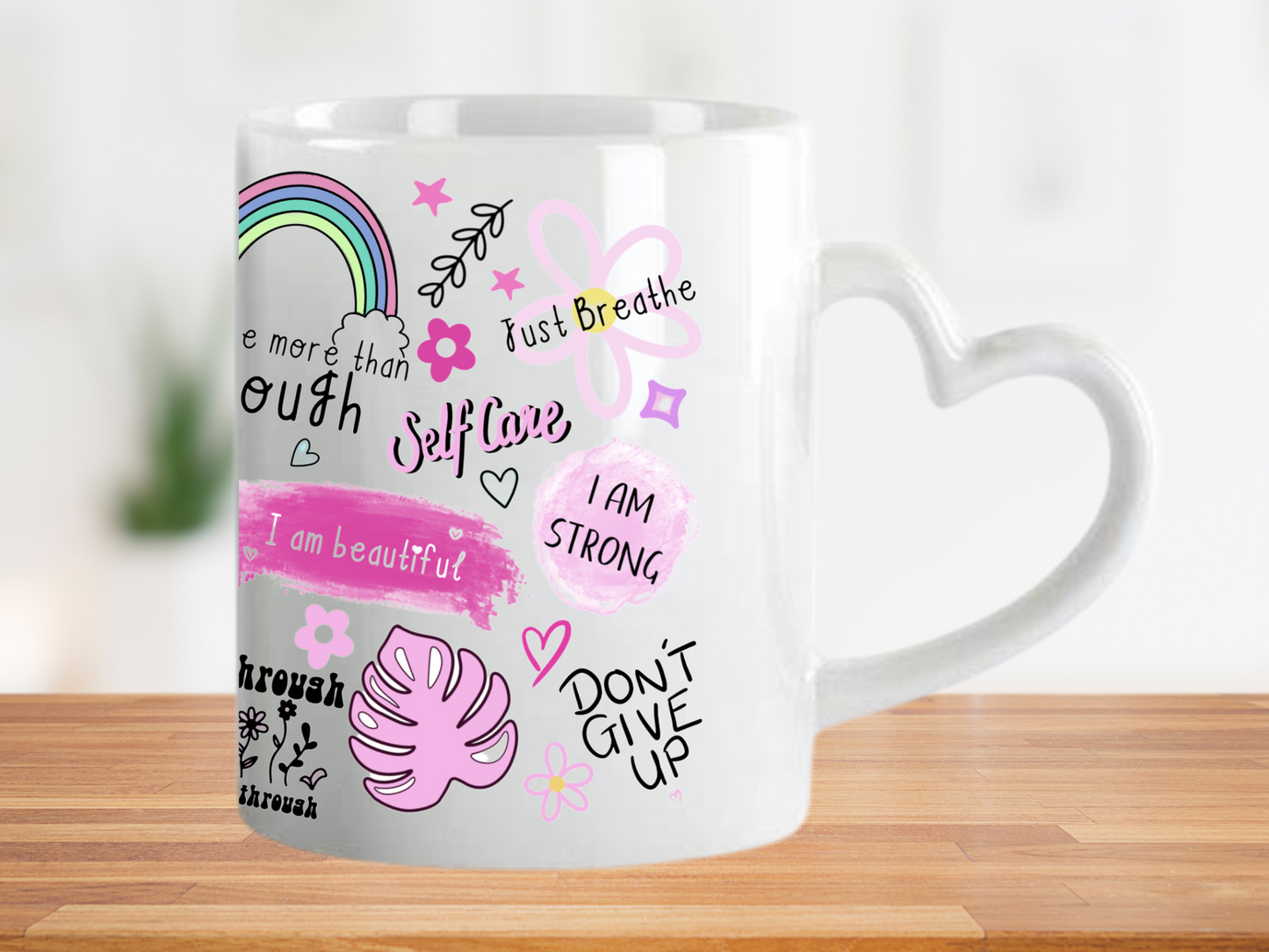 Heart Handle Positivity Mug