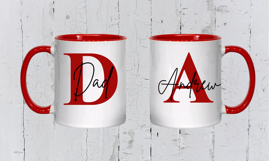 Personalised Red Name Mug