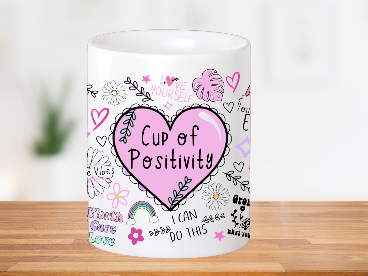 Heart Handle Positivity Mug