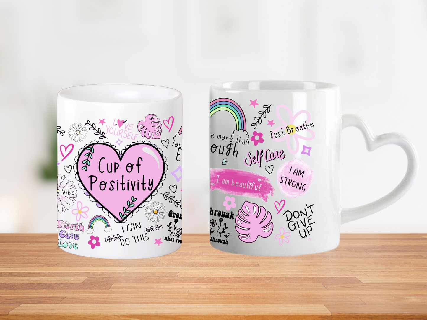 Heart Handle Positivity Mug