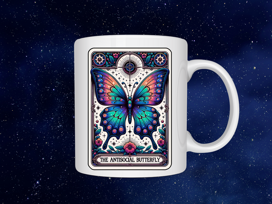 Antisocial Butterfly Tarot Card Mug