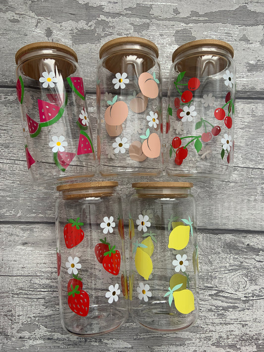 The Fruit Collection Glass Cups 16oz