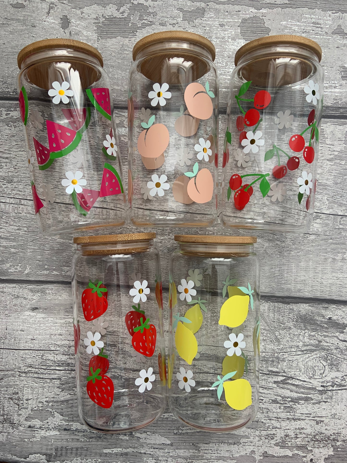 The Fruit Collection Glass Cups 16oz