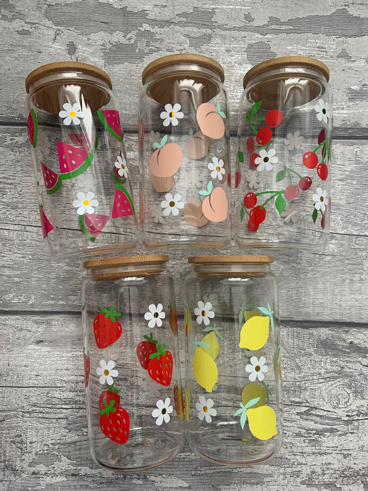 The Fruit Collection Glass Cups 16oz