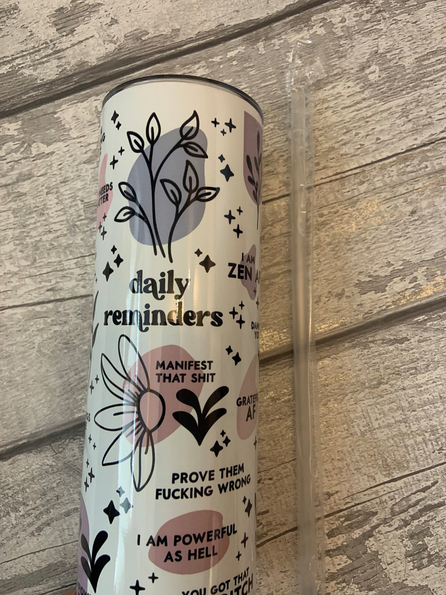 Sweary Affirmations Skinny Tumbler 20oz