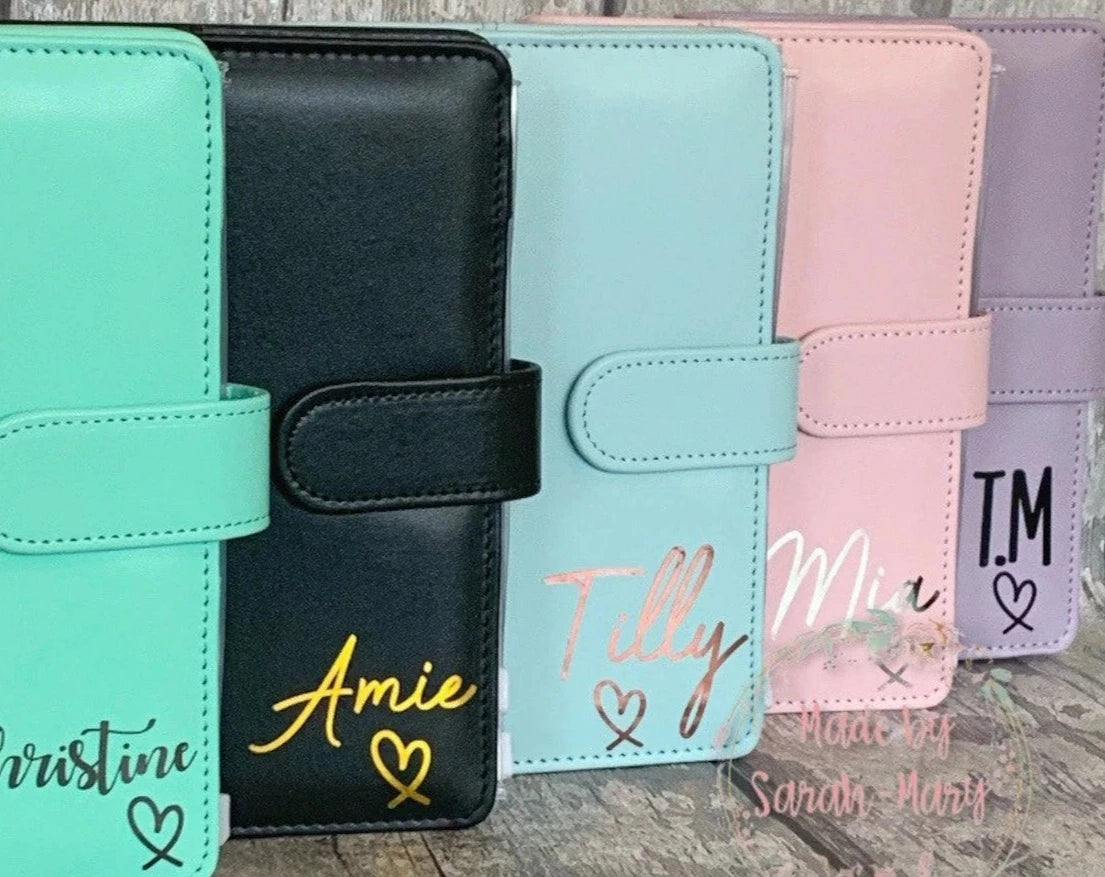 Personalised Budget Binder with Cash Wallets- Pastel Pink, Pastel Blue, Lilac, Yellow & White
