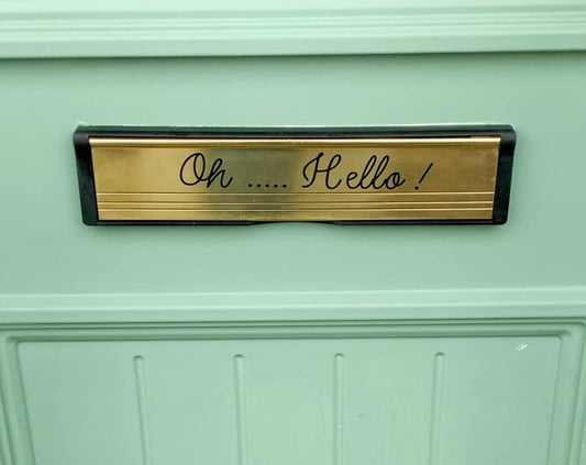 Oh Hello Letterbox Label - Letterbox Vinyl Decal