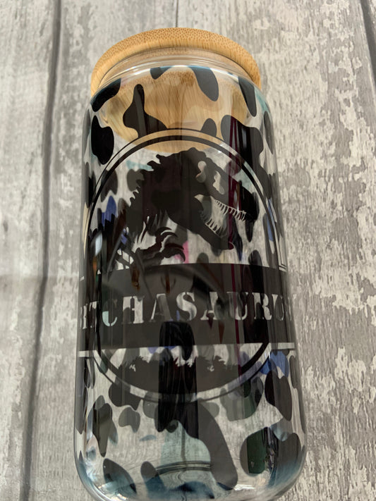 B*tchasaurus Glass Cup 16oz