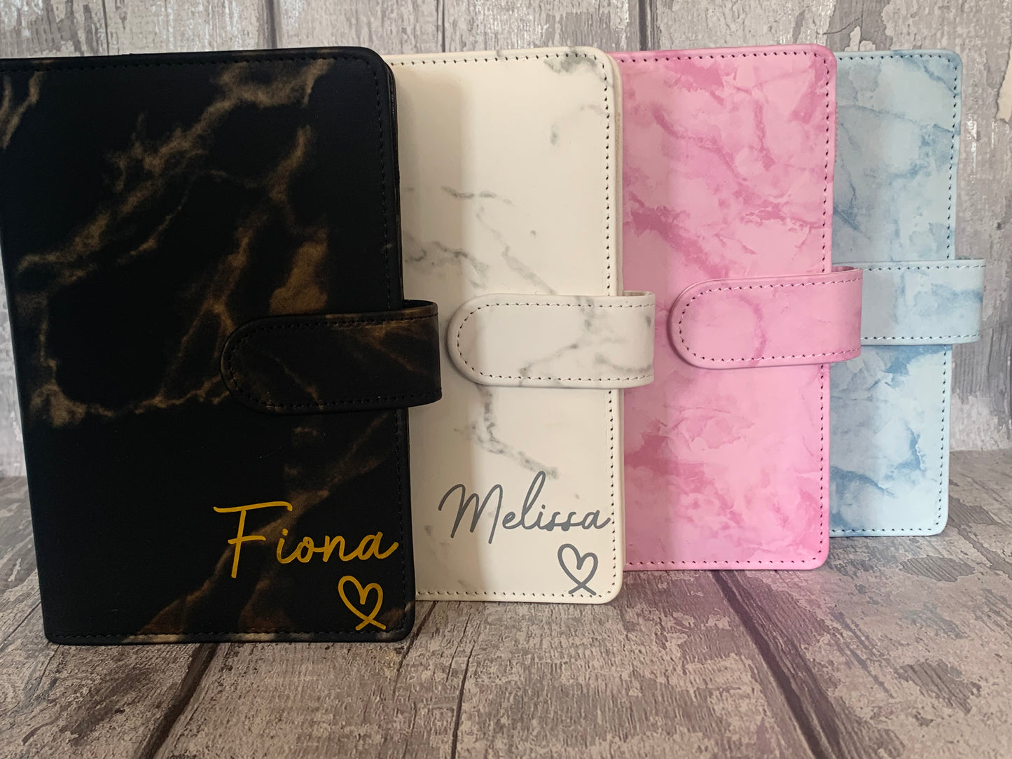 Personalised Marble Budget Binder with 5 Cash Wallets