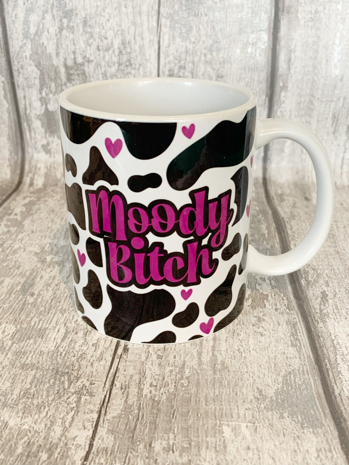 Moody B*tch Cow Print Mug