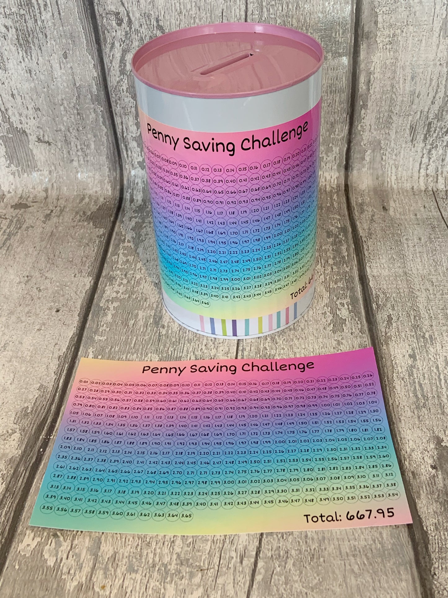 Rainbow Penny Saving Challenge Sticker