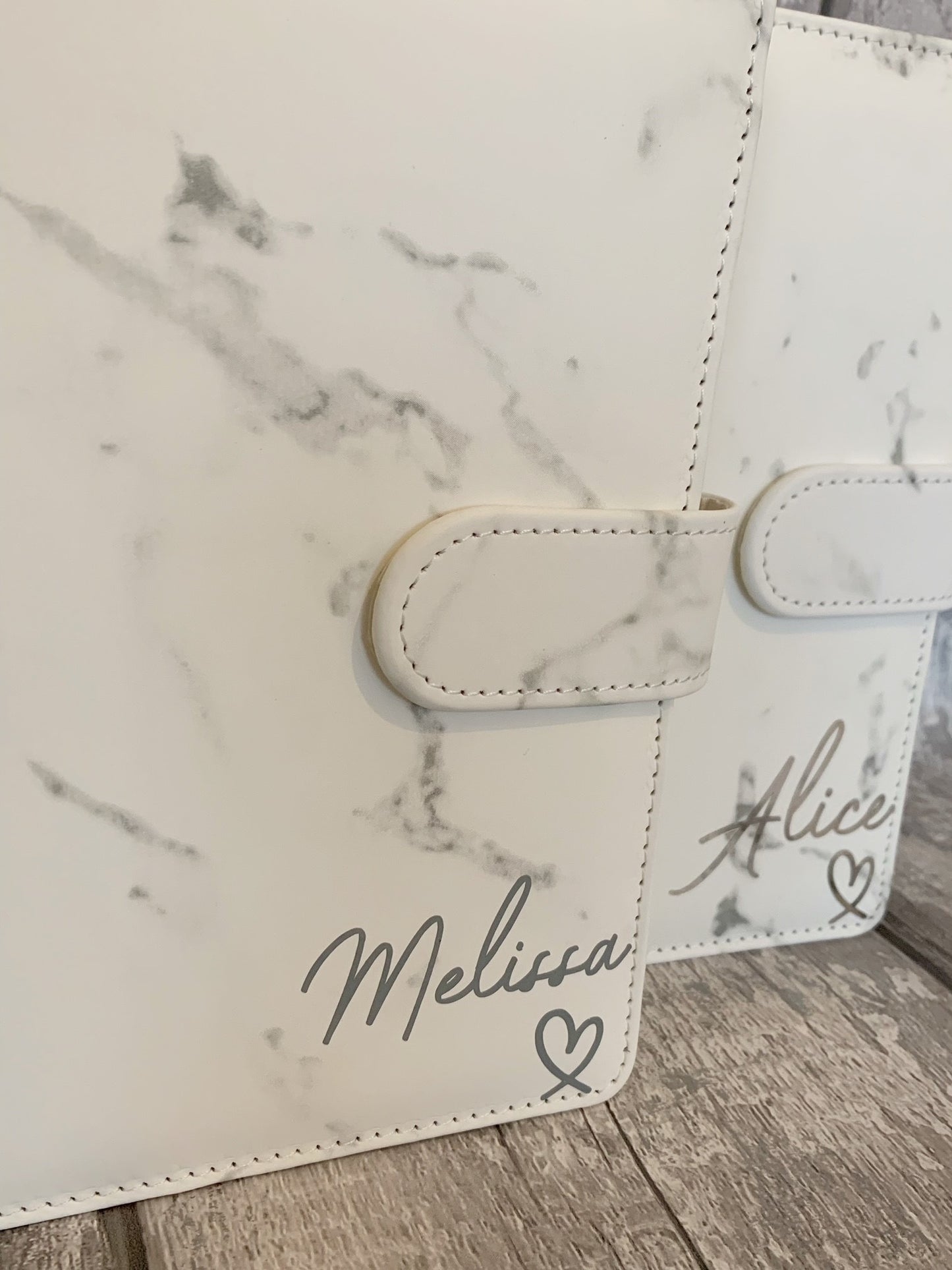 Personalised Marble Budget Binder with 5 Cash Wallets