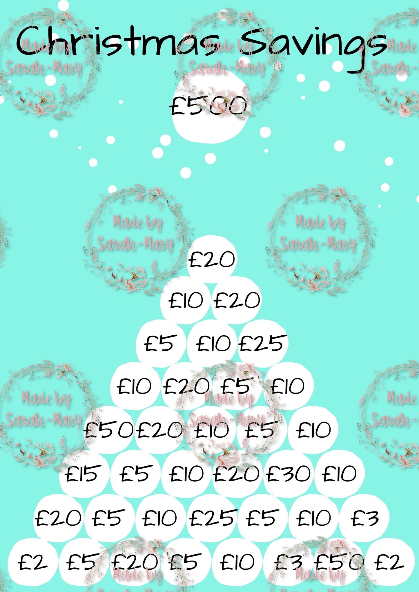 Christmas Savings Challenge - Save £300 or £500